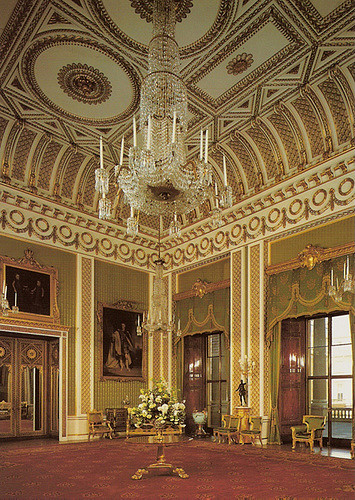 355x500 Green Drawing Room Buckingham Palace Postcard