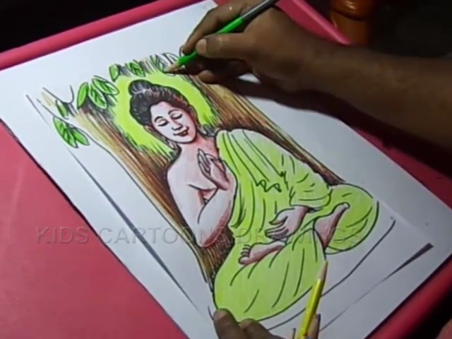 640x480 How To Draw Lord Buddha Color Drawing