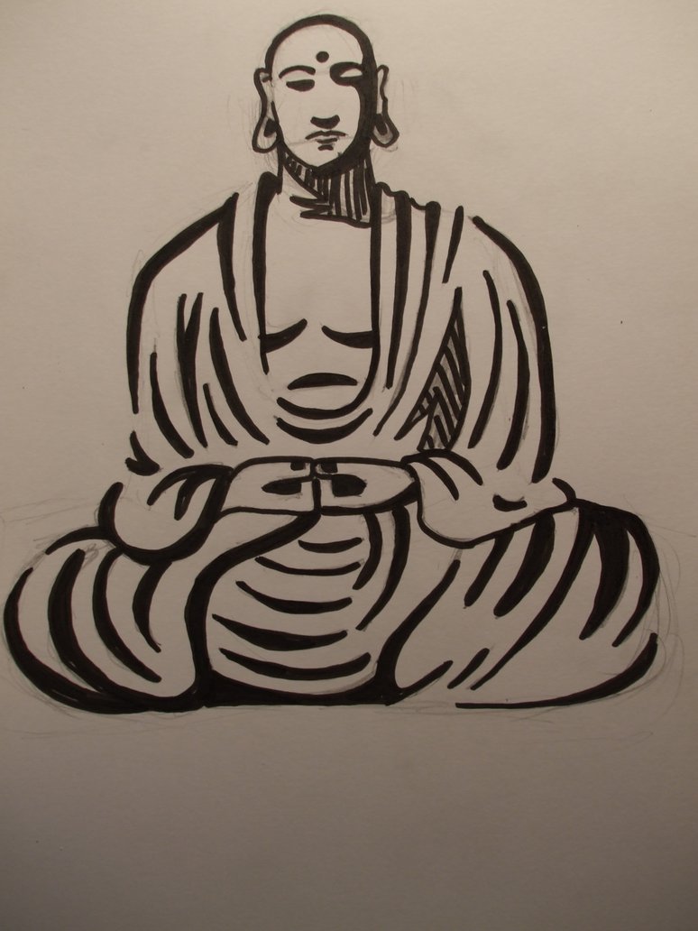 774x1032 Buddha Drawing By Aneirin Aryon