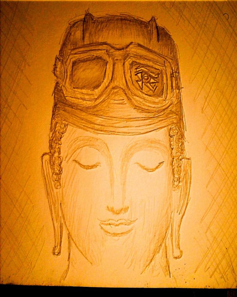 770x963 Saatchi Art Stuntman Buddha Drawing By Marcus Washington