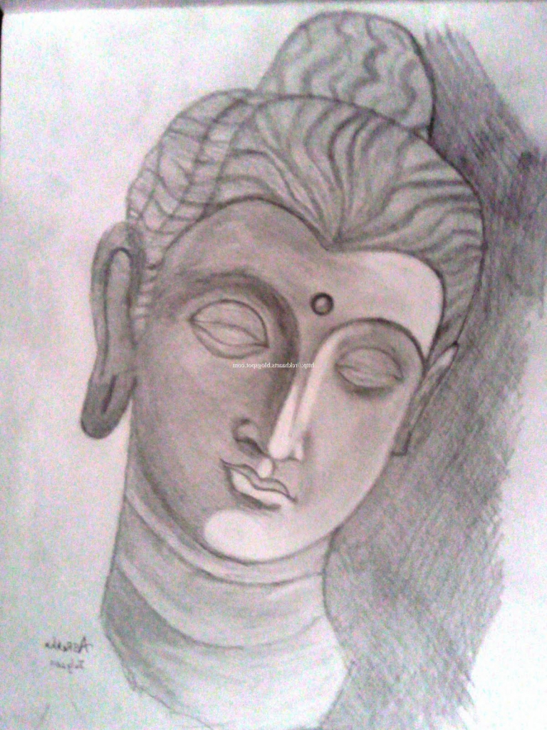 768x1024 Pencil Sketches Of Buddha Gautam Buddha Pencil Sketch Images