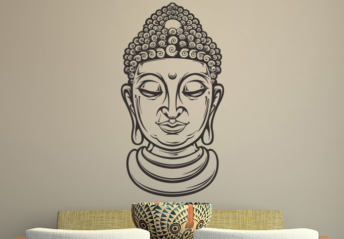 680x472 Buddha Head Wall Decal