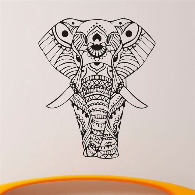 640x640 New Wall Stickers God Elephant Mandala Yoga Ornament Indian Buddha