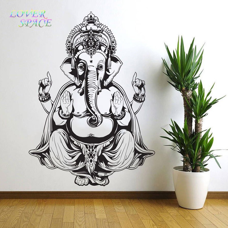 800x800 Vinyl Wall Sticker Art Decor Wall Decal Ganesh Buddha Elephant Om