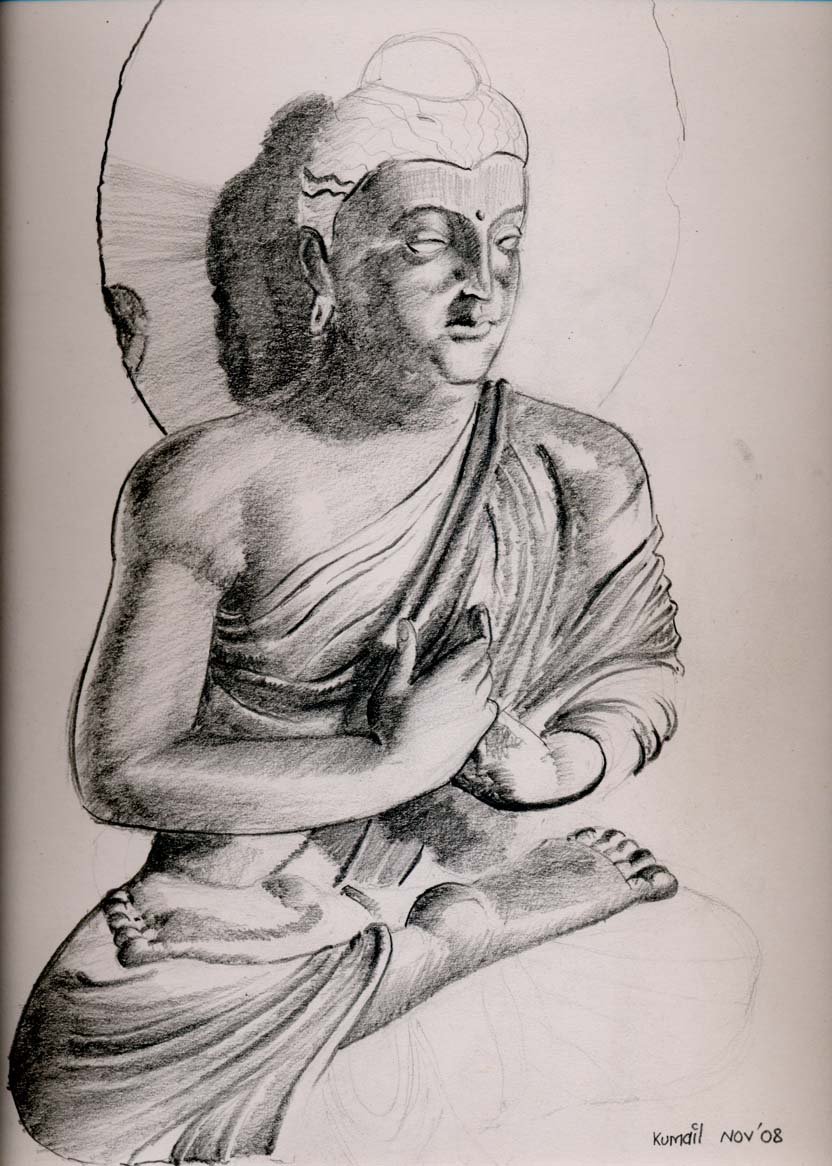 832x1166 Buddha Statue Sketch By Kasblue