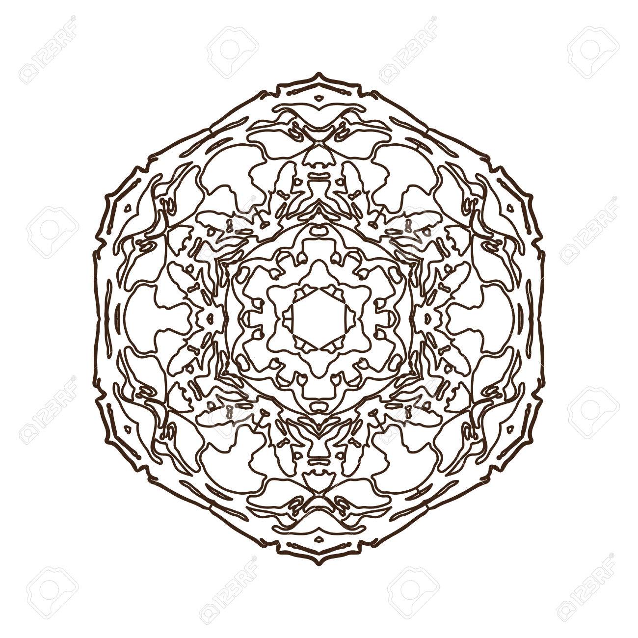 1300x1300 Mandala. Floral Vintage Round Amulet. Indian, Arabic, Buddhist