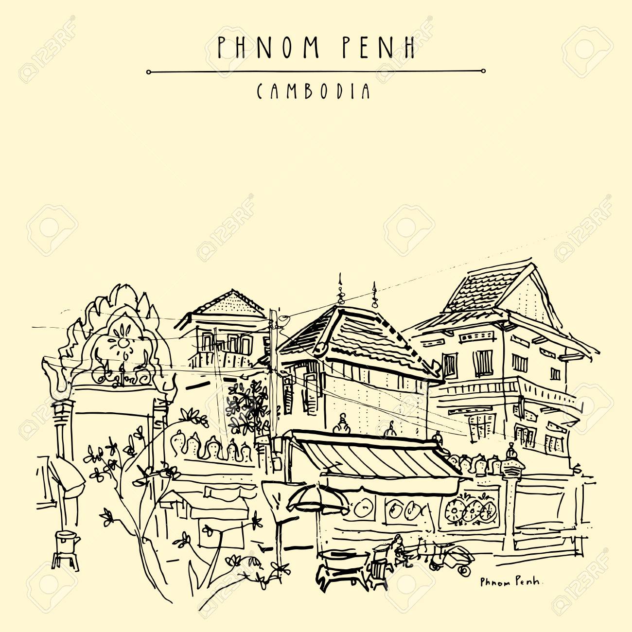 1300x1300 Phnom Penh Cityscape, Cambodia, Southeast Asia. Street Life Around