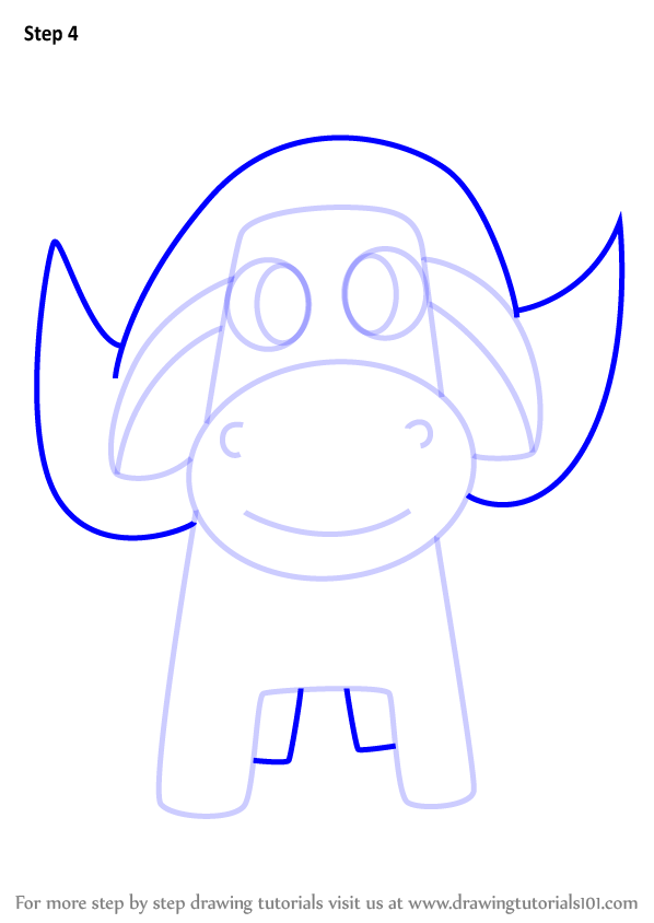 598x844 Learn How To Draw A Buffalo For Kids (Animals For Kids) Step By