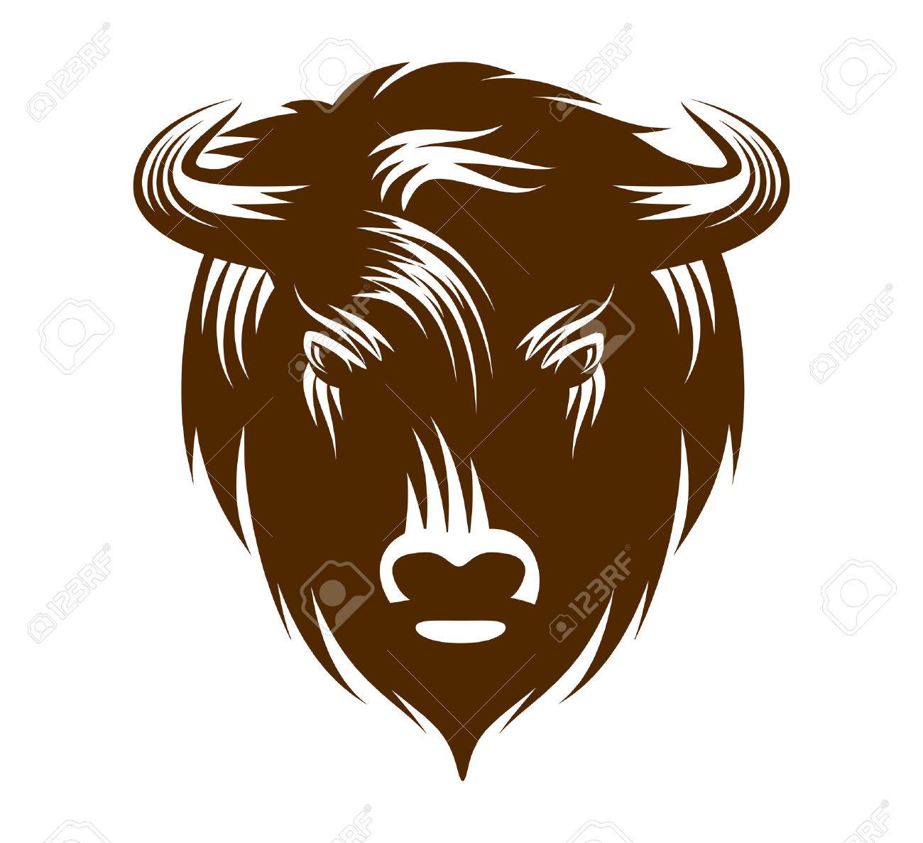 1300x1187 Illustration Of Buffalo Head Isolated On White Background Royalty