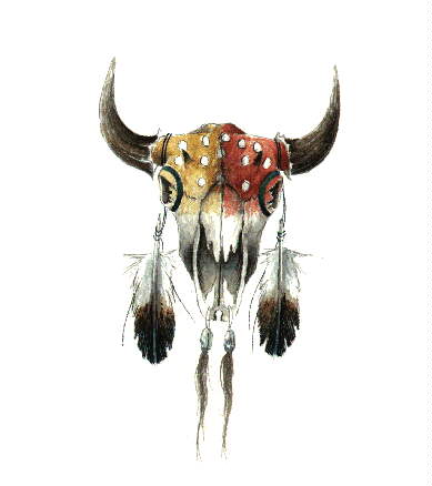 389x438 Native American Buffalo Skull Art Tattoooos