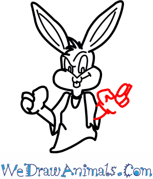 300x350 How To Draw Gangster Bugs Bunny From Looney Tunes