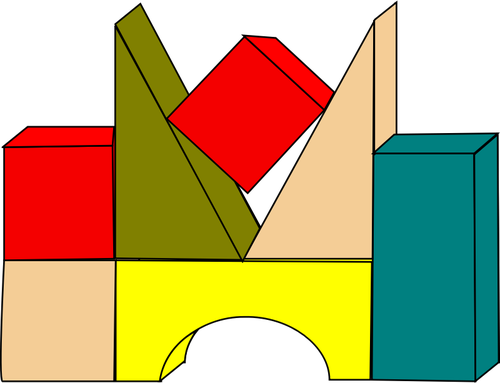 500x383 Vector Drawing Of Wooden Color Building Blocks Public Domain Vectors