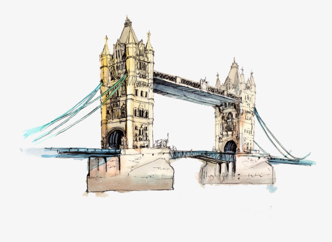 650x474 Bridge Construction, Drawing Bridge, European Architecture, Hand