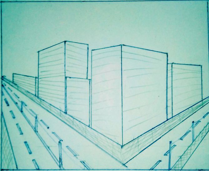 670x548 How To Draw Buildings In Perspective 9 Steps (With Pictures)