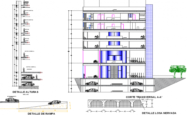 650x400 Building Section Plan Dwg File