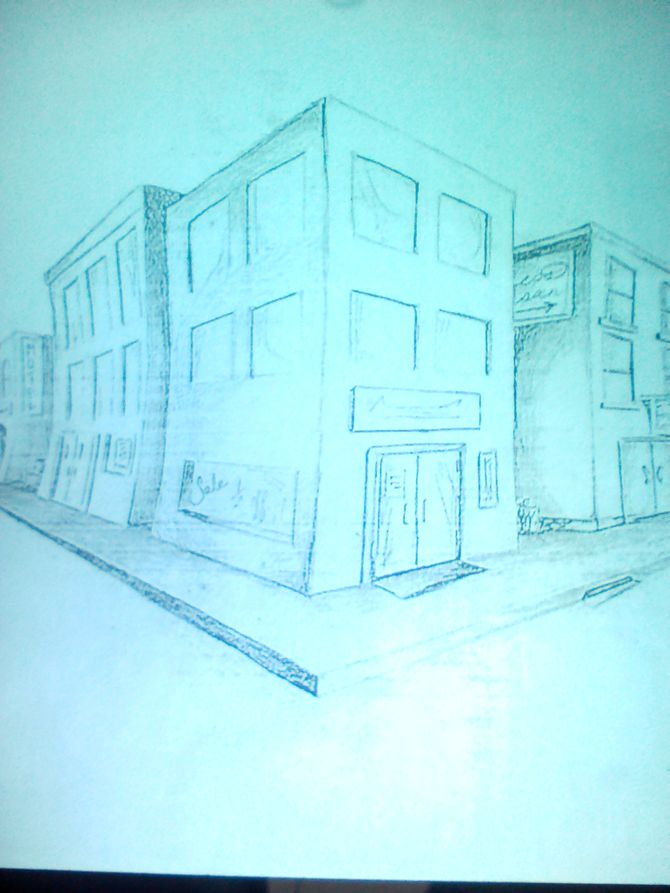 670x893 How To Draw Buildings In Perspective 9 Steps (With Pictures)