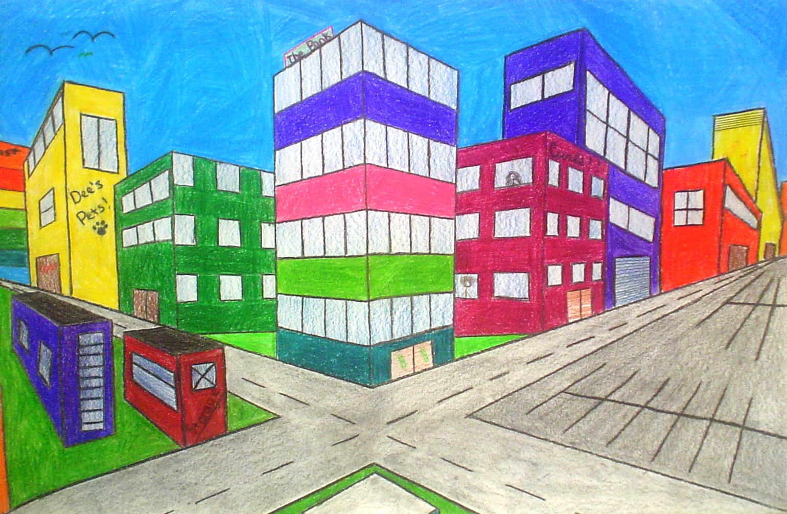1540x1005 Two Point Perspective Drawings Lessons From The K 12 Art Room