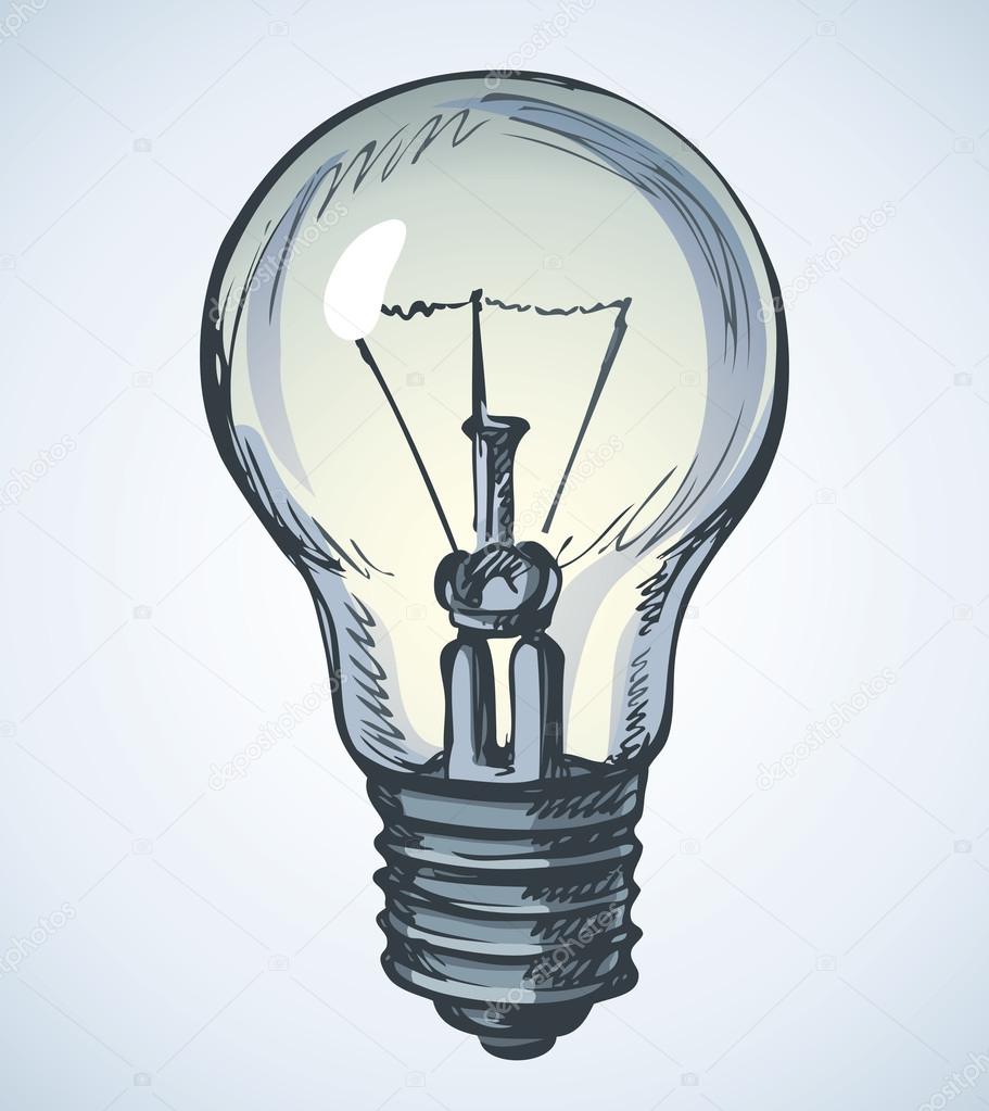 911x1023 Light Bulb. Vector Drawing Stock Vector Marinka