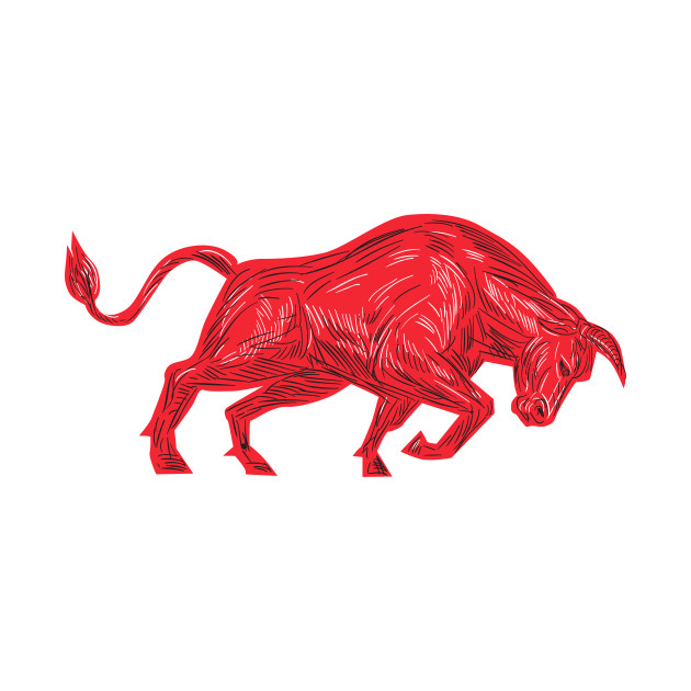 630x630 Bull Charging Drawing