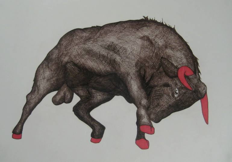 770x538 Saatchi Art Darling Bull Drawing By Joseph Vassie