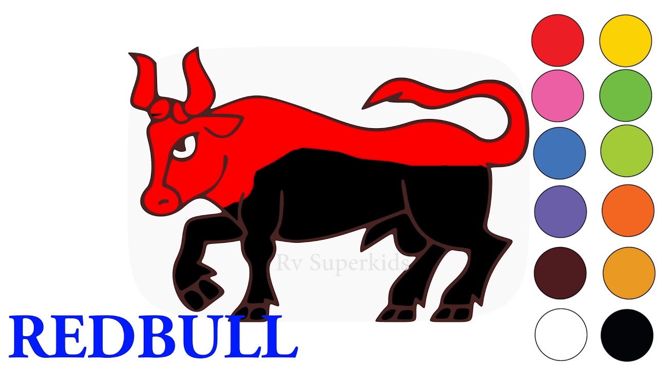 1280x720 How To Paint , Drawing Bull For Kids Animals For Baby Coloring