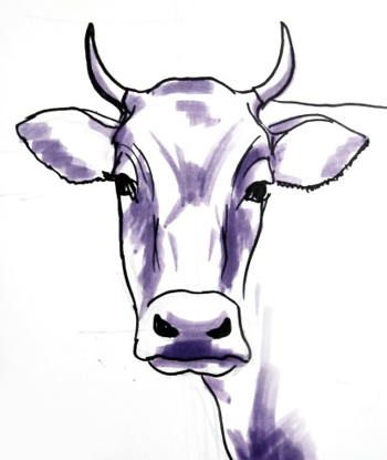 350x415 Bull Head Drawing Art Cow, Drawings And Paintings