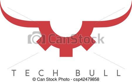 450x279 Gear With Bull Horns Technology Vector Concept Clipart Vector