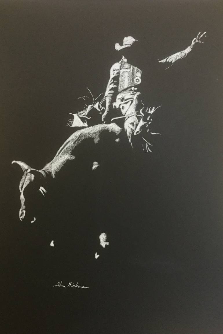 770x1155 Saatchi Art Bull Rider Drawing By Tina Hickman