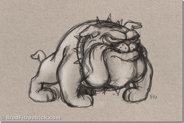 604x404 Cartoon Bulldog Drawing