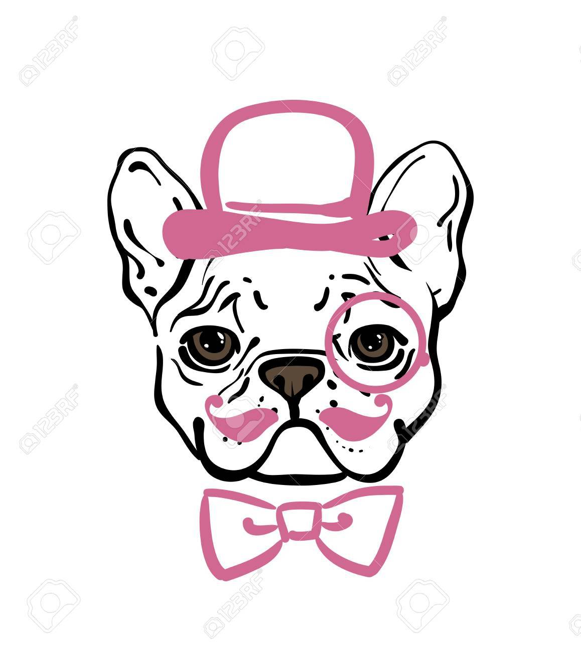 1158x1300 Fun Hand Drawn Smiling Pet Portrait. French Bulldog