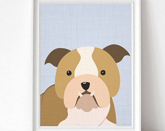 340x270 Bulldog Drawing Etsy