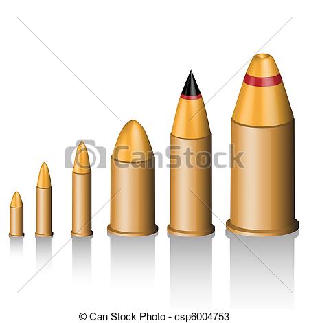 450x470 Illustration Of A Set Of Bullets Of Various Calibers. Drawings