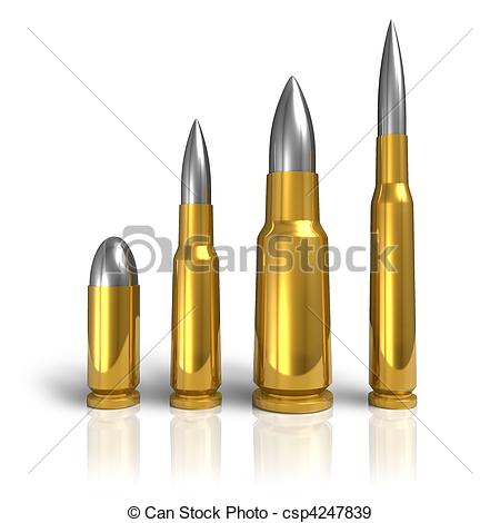 450x470 Set Of Different Bullets Stock Illustration