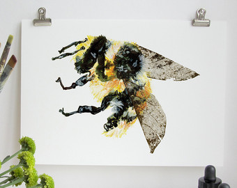 340x270 Bumble Bee Print Etsy