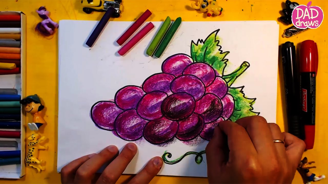 1280x720 How To Draw A Bunch Of Grapes Art For Kids