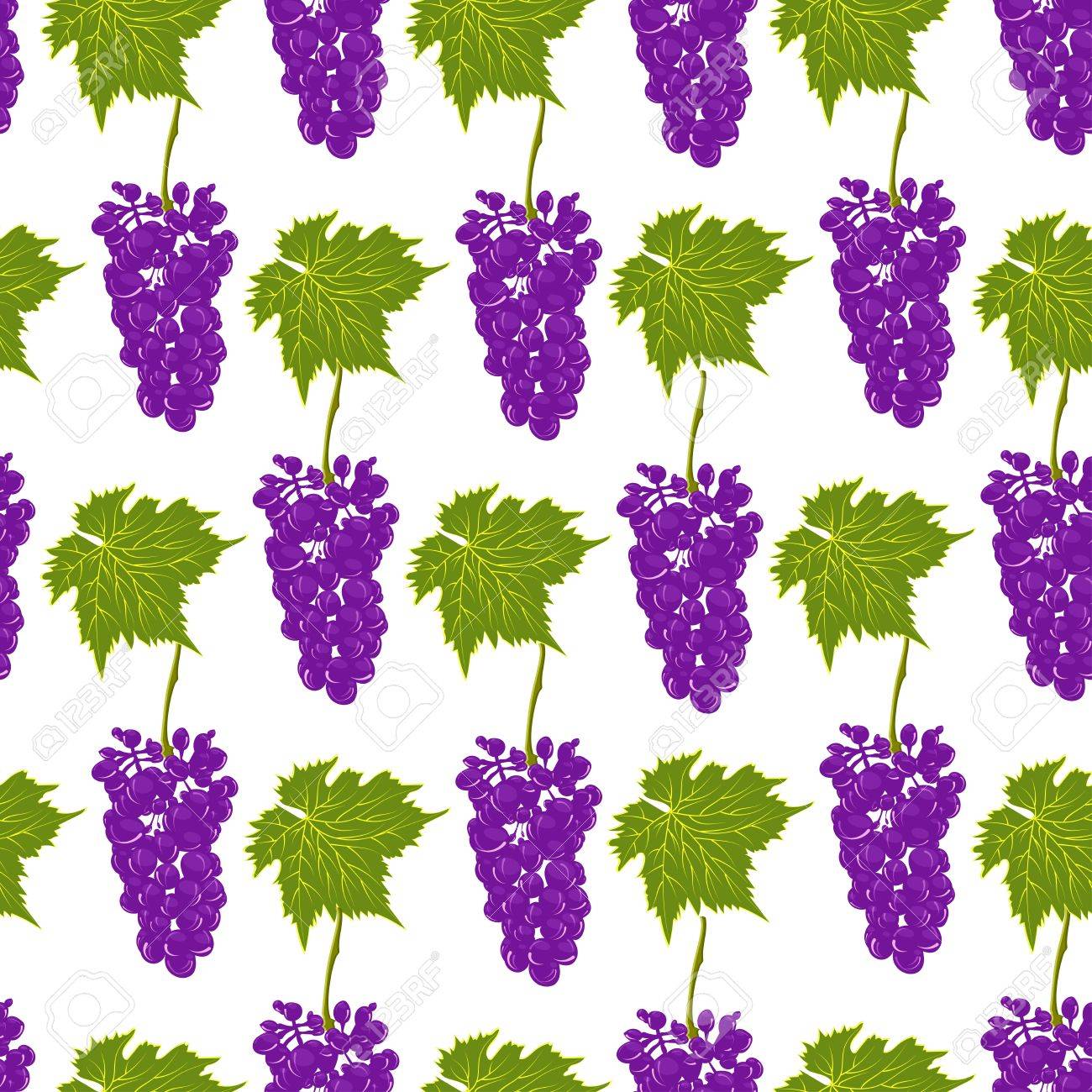1300x1300 Seamless Pattern Of Hand Drawing A Bunch Of Grapes With Leaves