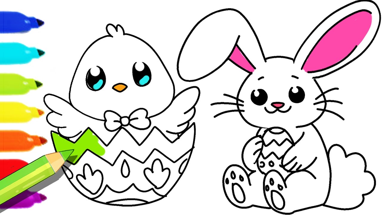 1280x720 How To Draw And Color Easter Bunny And Fun Colouring Pages