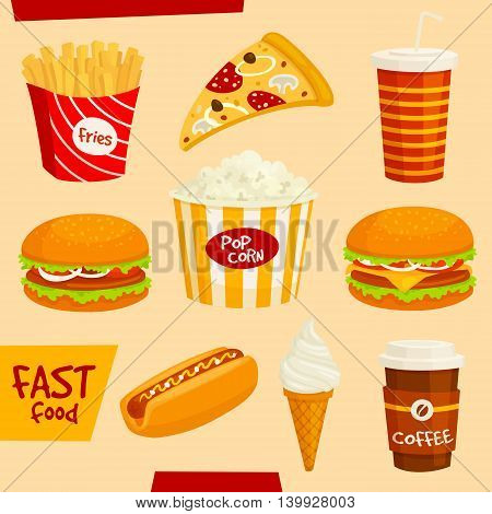 450x470 Fast Food Icons Set. Fastfood Vector Amp Photo Bigstock