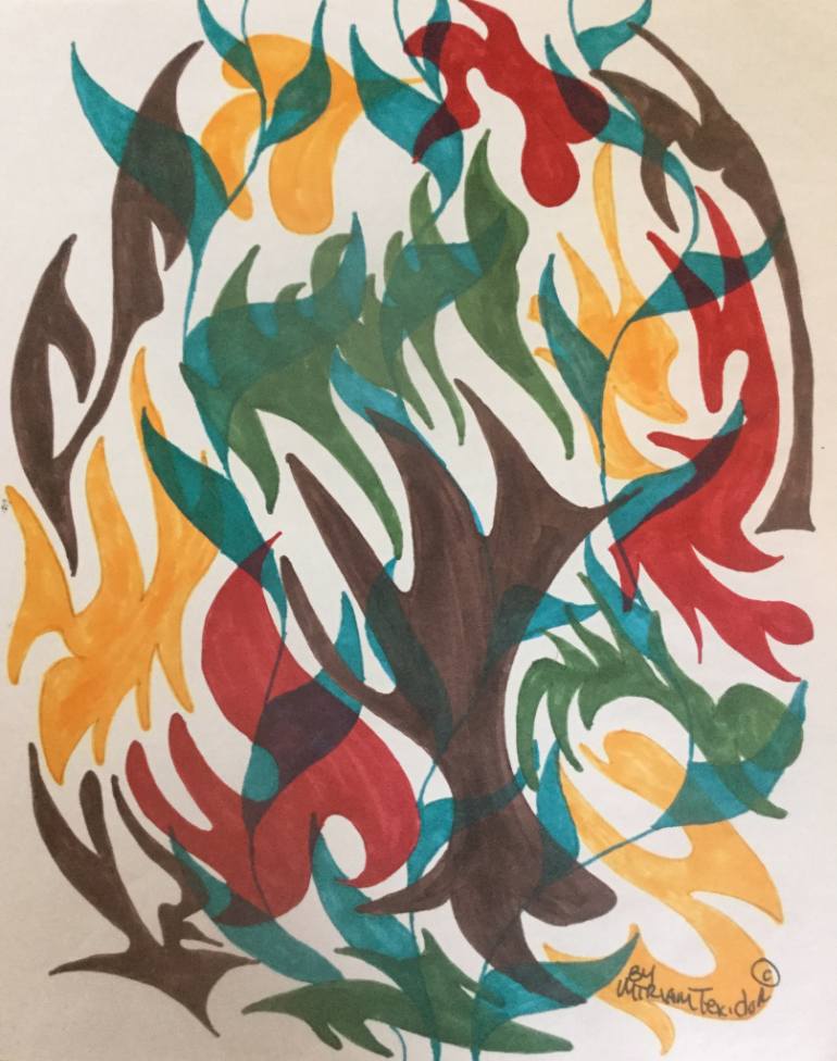 770x976 Saatchi Art The Burning Bush Drawing By Miriam Texidor