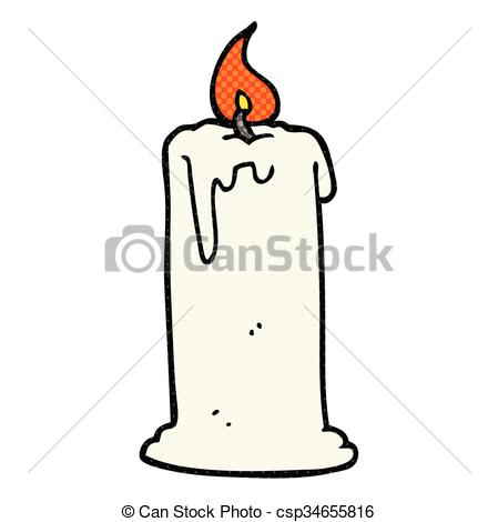 449x470 Freehand Drawn Cartoon Burning Candle Vector Clip Art