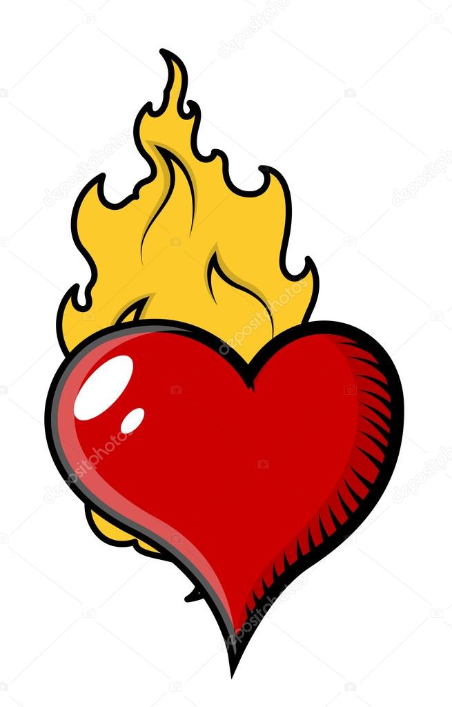 655x1024 Burning Heart In Flames