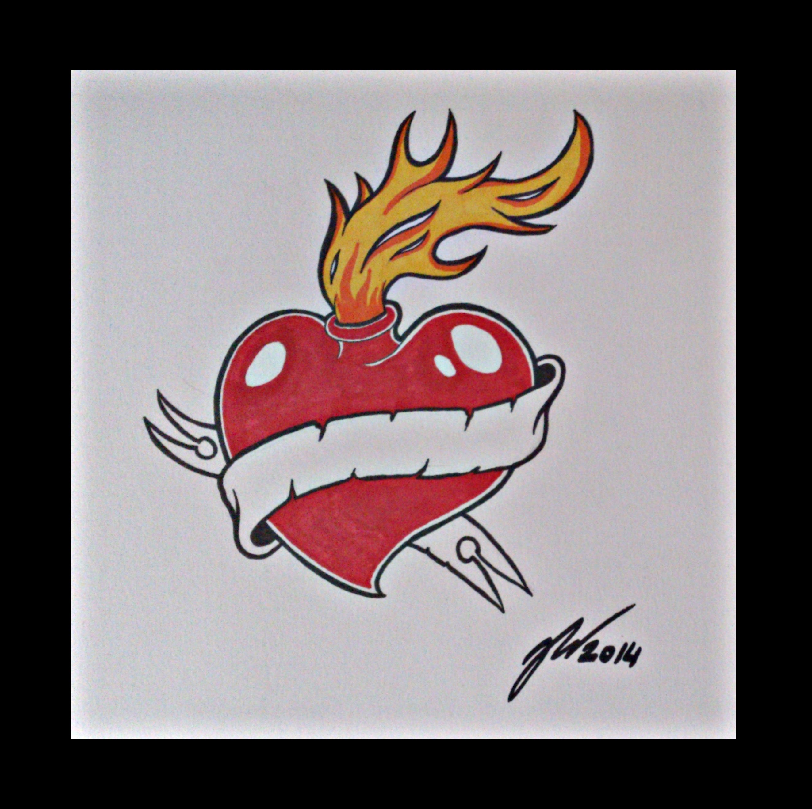 2648x2640 How To Draw A Burning Heart