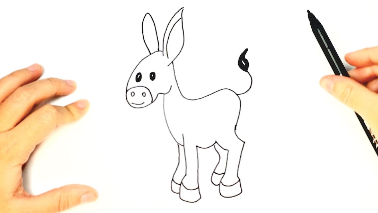 1280x720 How To Draw A Donkey For Kids Donkey Easy Draw Tutorial