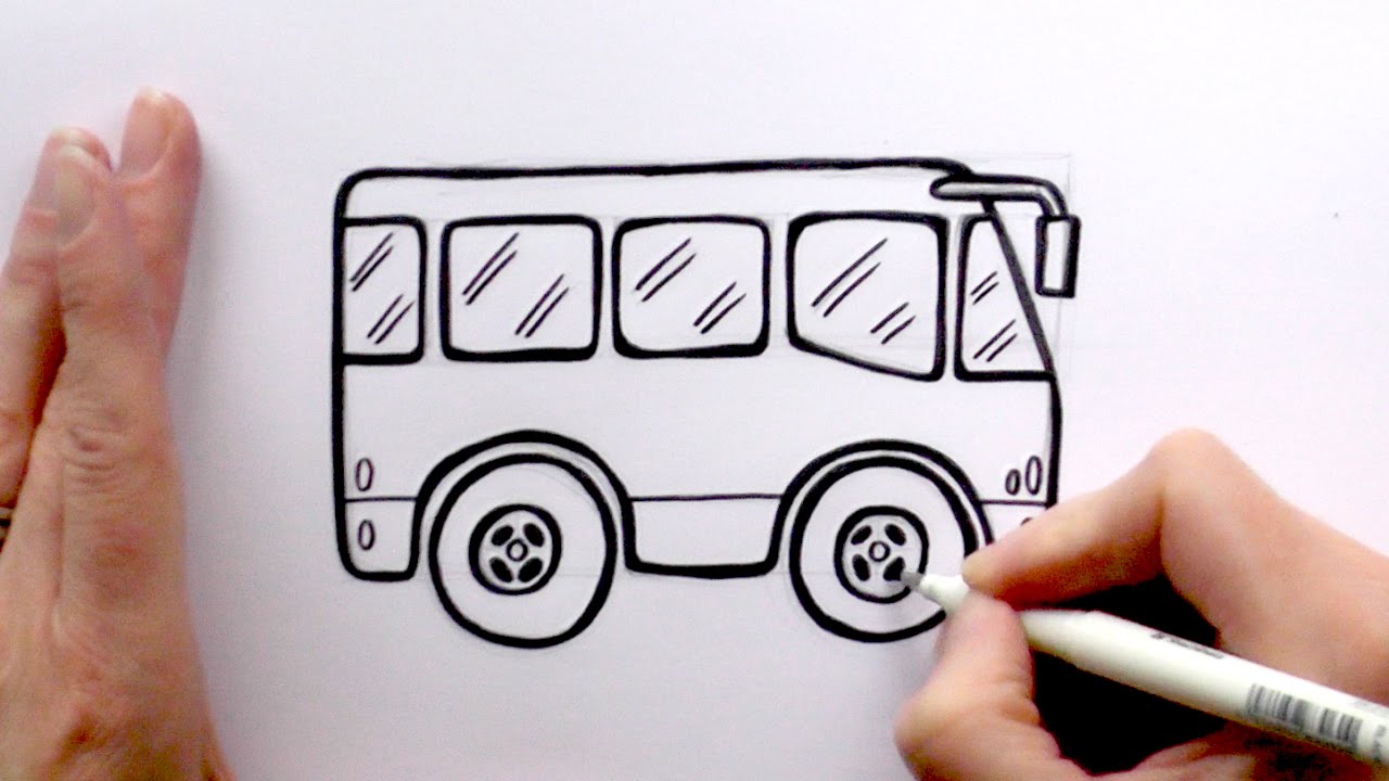 1280x720 How To Draw A Cartoon Bus