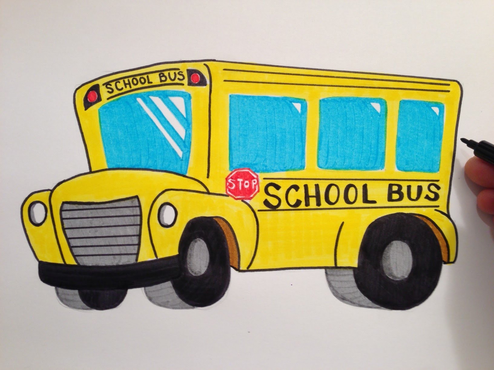 1632x1224 How To Draw A Cute School Bus