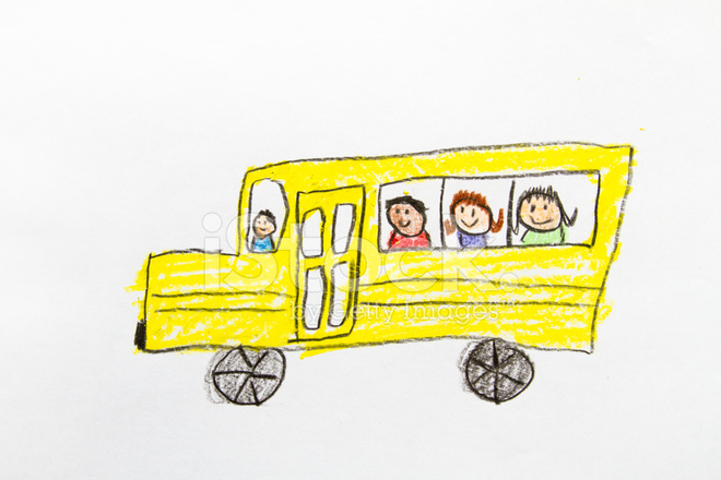 660x440 Kids Drawing Schoold Bus Stock Photos