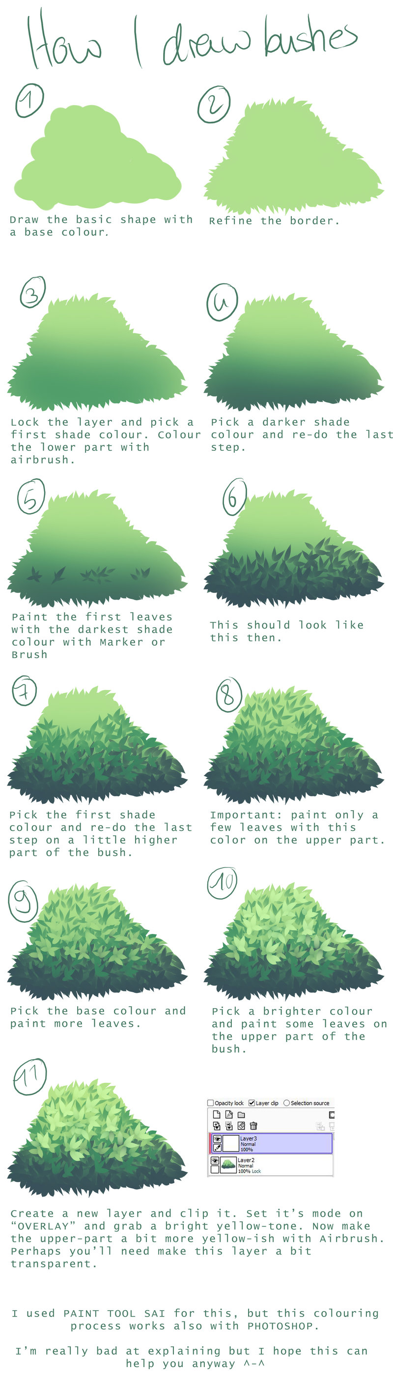 800x2847 How I Draw Bushes By The Searchinge