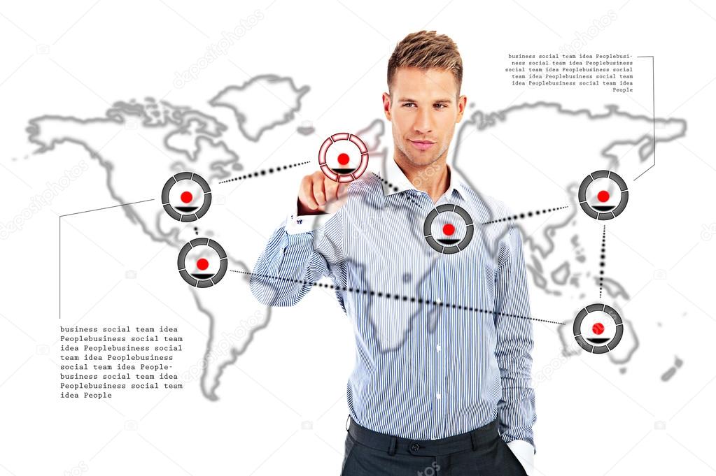 1023x681 Business Man Drawing Social Network Or Business Connection