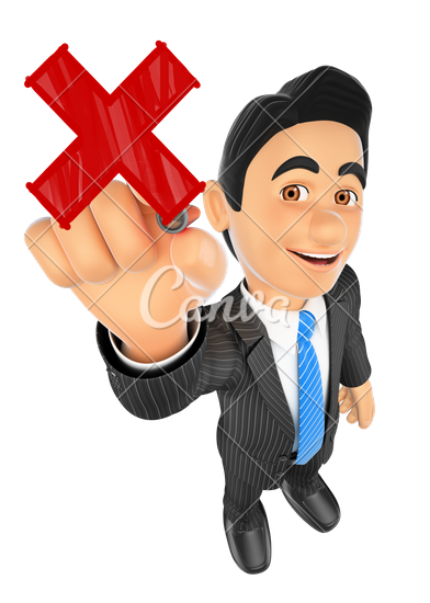 392x550 3d Businessman Drawing A Red Cross