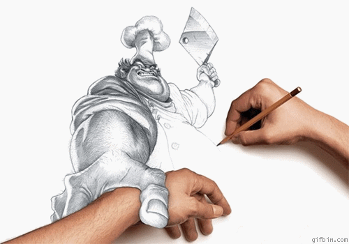 500x350 Drawing, Hands, Gif